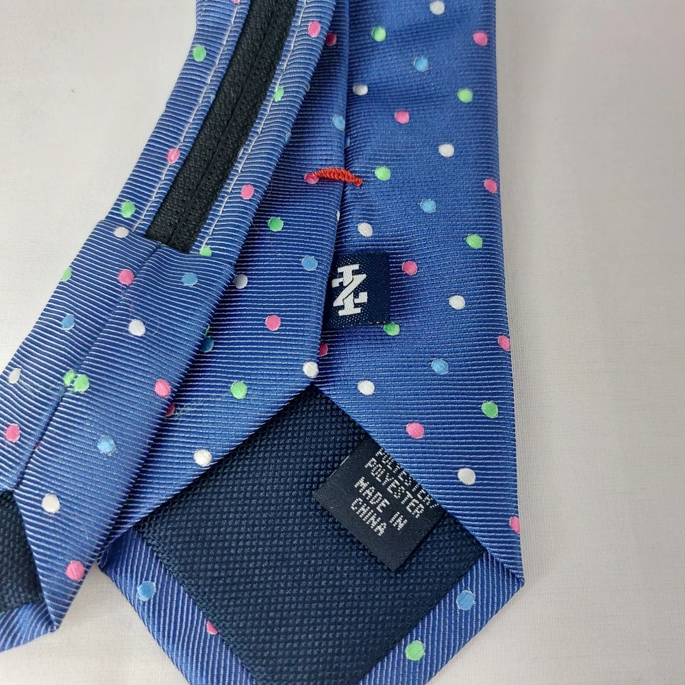 Izod Polka‎ Dot Zipper Repp Neck Tie Blue Pink Green Youth Boys 15